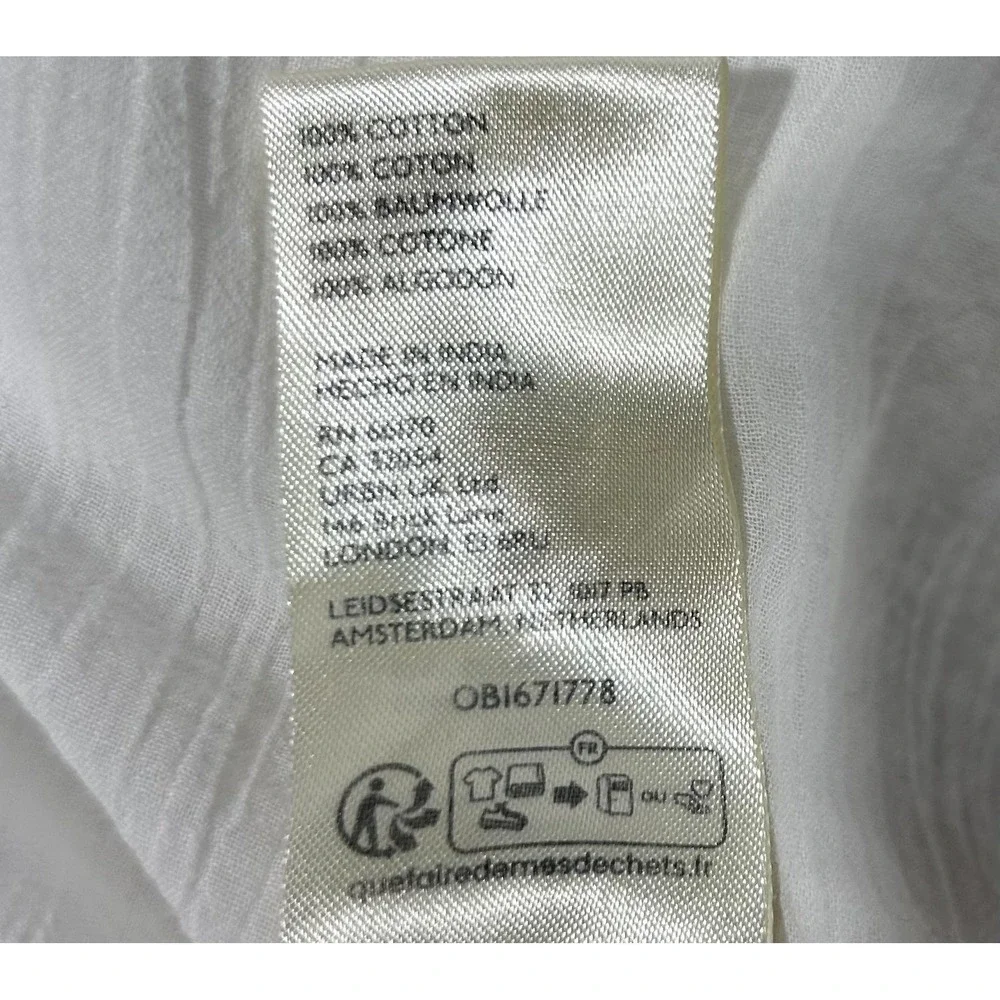 We The Free Float Away Shirt Womens M White Button Up Lightweight Short Sleeve - Picture 7 of 7